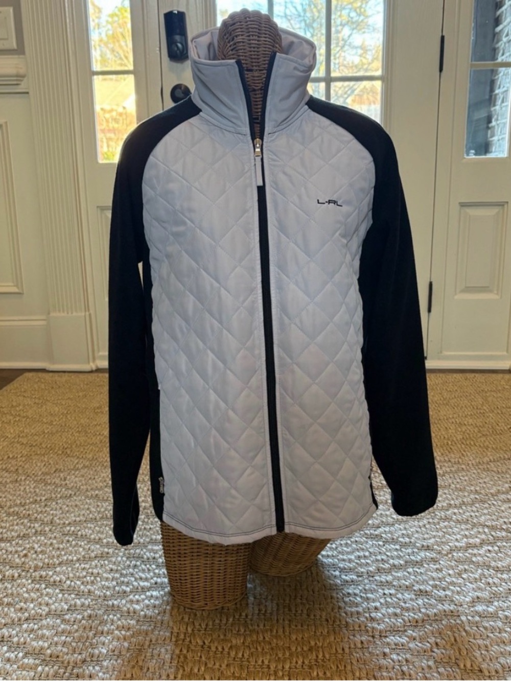 Lauren Ralph Lauren Quilted Light Blue and Black Jacket